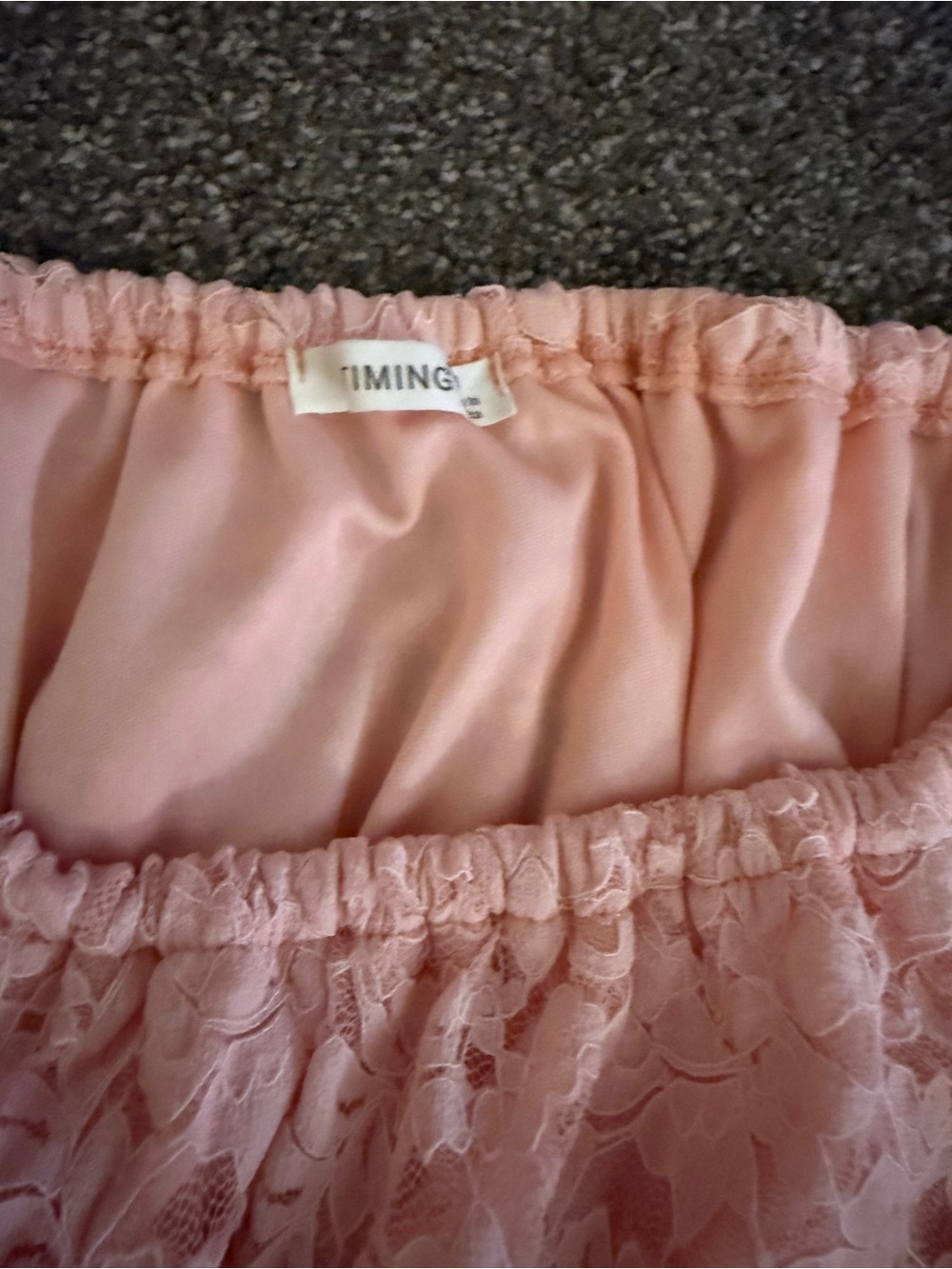 🌸 Peach Lace Cottagecore Two-Piece Set | Top M / Skirt L - Picture 3 of 4